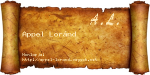 Appel Loránd névjegykártya